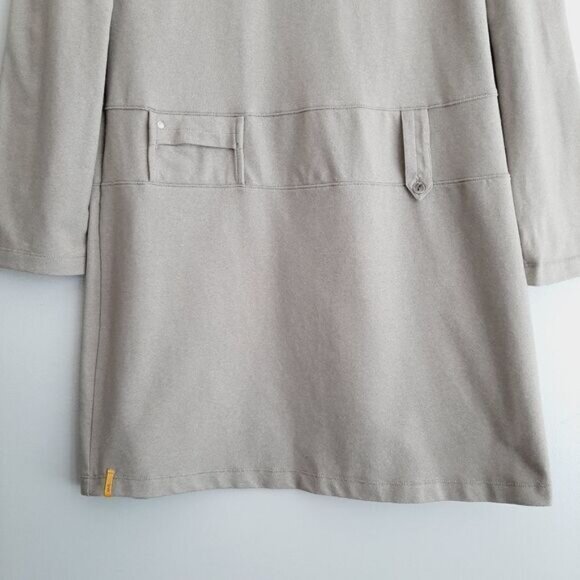 LOLE Evolt Long Utility Sleeve Casual Mini Dress Shawl Neck Beige Sz M - Picture 6 of 15